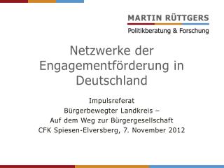 Netzwerke der Engagementförderung in Deutschland