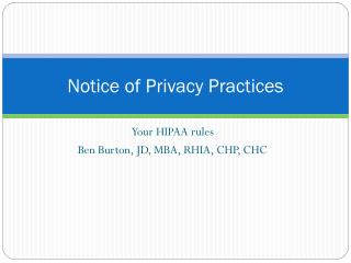 Notice of Privacy Practices