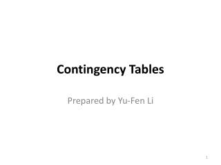 Contingency Tables