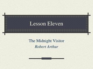 Lesson Eleven