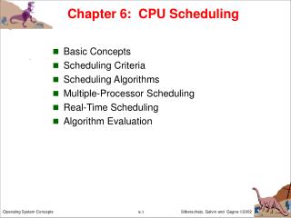 Chapter 6: CPU Scheduling