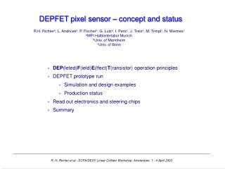 DEPFET pixel sensor – concept and status