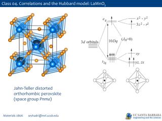 Class 04. Correlations and the Hubbard model: LaMnO 3
