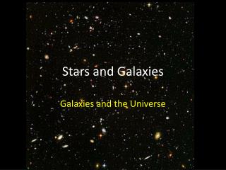 Stars and Galaxies