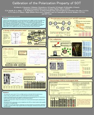 Calibration of the Polarization Property of SOT