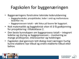 Fagskolen for byggenæringen