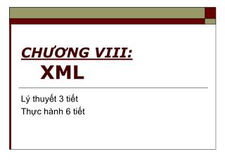 CHƯƠNG VIII: XML