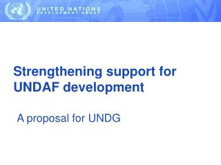 Strengthening support for UNDAF development