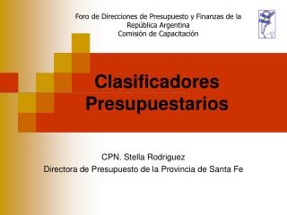 Clasificadores Presupuestarios