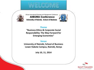 Theme “Business Ethics &amp; Corporate Social Responsibility: The Way Forward for Emerging Economies”