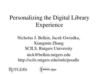 Personalizing the Digital Library Experience