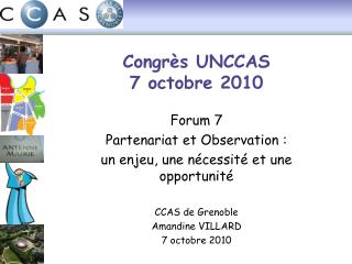 Congrès UNCCAS 7 octobre 2010