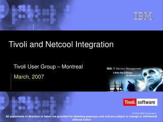 Tivoli and Netcool Integration