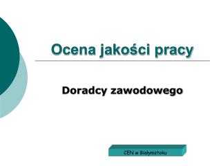 Ocena jakości pracy