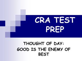CRA TEST PREP