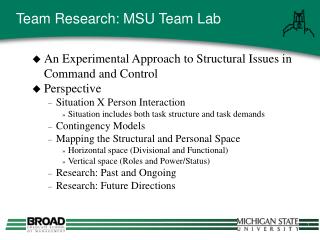 Team Research: MSU Team Lab