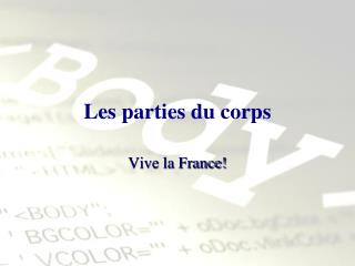 Les parties du corps