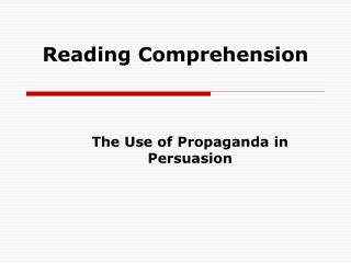 Reading Comprehension