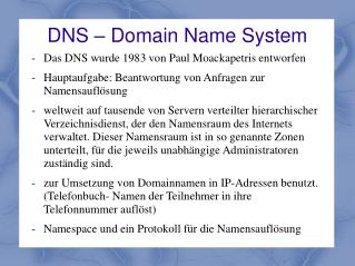 DNS – Domain Name System