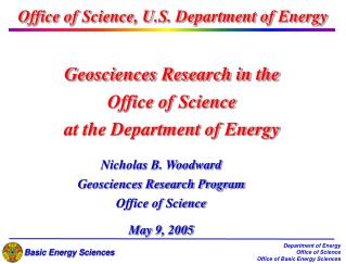 Geosciences Research in the Office of Science at the Department of Energy