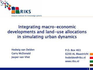 Integrating macro-economic developments and land-use allocations in simulating urban dynamics