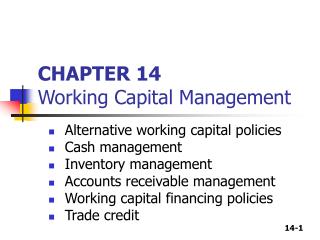 CHAPTER 14 Working Capital Management