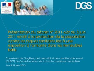 Plan de l’intervention Effets de l’amiante sur la santé Circonstances d’exposition