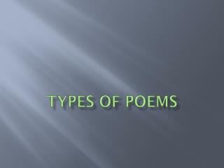 Types of Poems