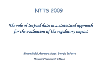 The role of textual data in a statistical approach for the evaluation of the regulatory impact