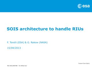 SOIS architecture to handle RIUs