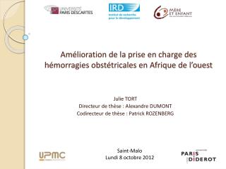 Amélioration de la prise en charge des hémorragies obstétricales en Afrique de l’ouest