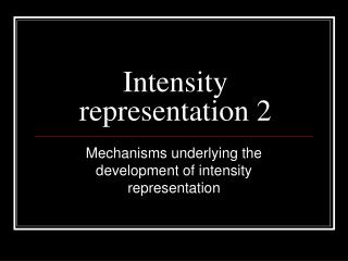Intensity representation 2