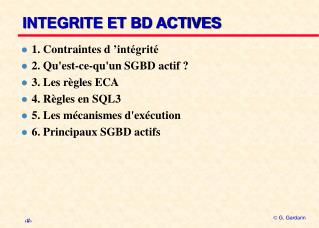 INTEGRITE ET BD ACTIVES