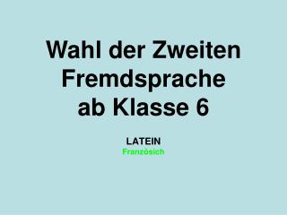 LATEIN Französich