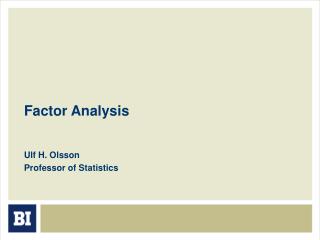 Factor Analysis
