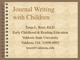 Journal Writing with Children
