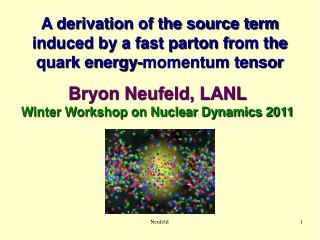 A derivation of the source term induced by a fast parton fr om the quark energy-momentum tensor