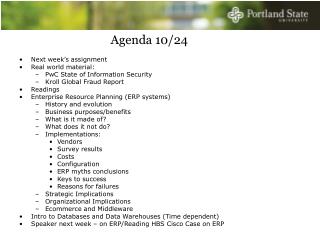 Agenda 10/24