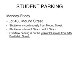 STUDENT PARKING