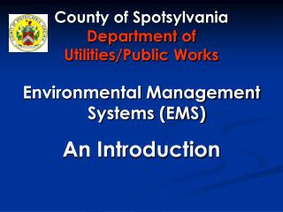 County of Spotsylvania Department of Utilities/Public Works