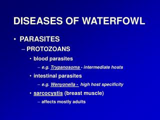 DISEASES OF WATERFOWL