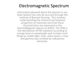 Electromagnetic Spectrum