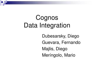Cognos Data Integration