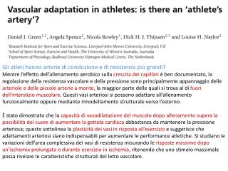 Gli atleti hanno arterie di conduzione e di resistenza più grandi?