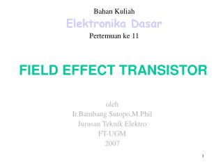 FIELD EFFECT TRANSISTOR