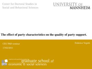 The effect of party characteristics on the quality of party support.