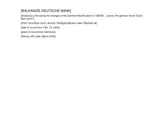 [BALKANIZE DEUTSCHE BANK]