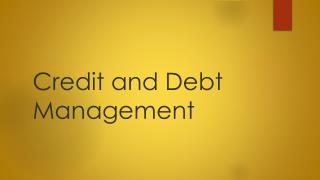 Credit and Debt Management