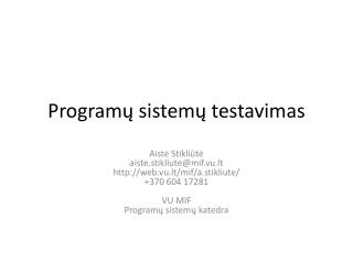 Program ų sistemų testavimas