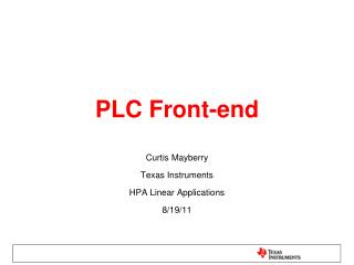 PLC Front-end